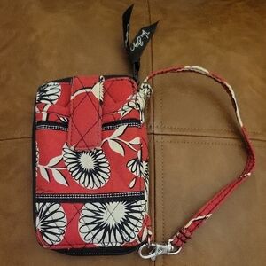 NEW Vera Bradley Red Floral Wristlet